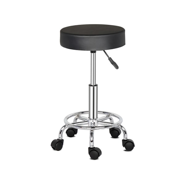 Kontorstol, Rullestol 360° Rotasjon, for Massasjesalong, Kontor, Klinikk, Farge: Svart