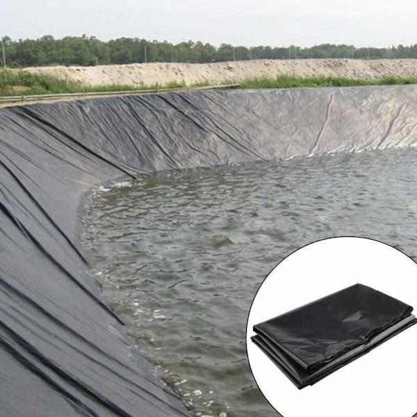 Dammduk i högdensitetspolyeten - 3 m x 3 m - Svart - För fiskdammar, bäckar, fontäner och vattenträdgårdar -..