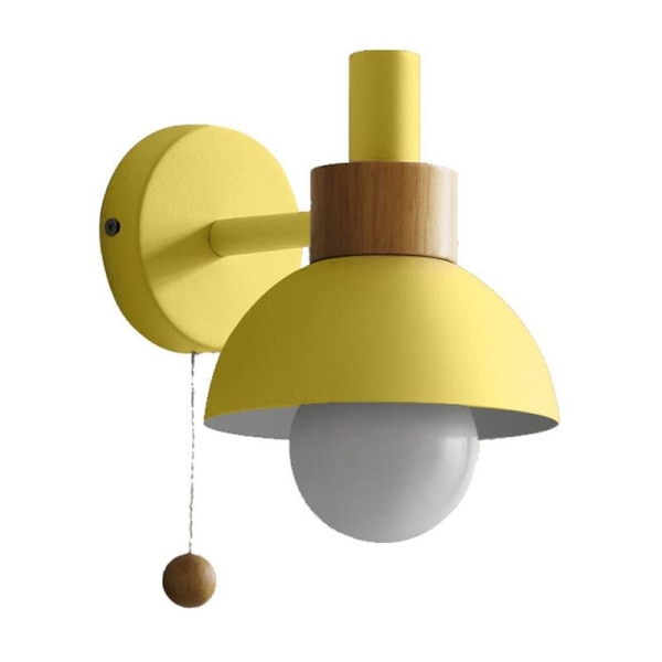 Stue Veranda Ganglampe Nordisk Minimalistisk Moderne Soveværelse Sengelampe Macaron Væglampe (Gul)