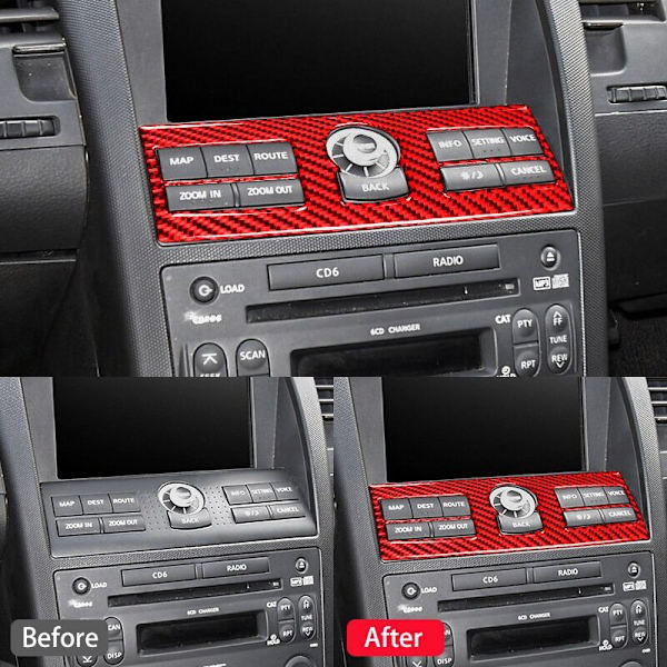 for 350Z 2006-2009 Fiber Navigation System Control Frame Panel Sticker Trim Cover Sort