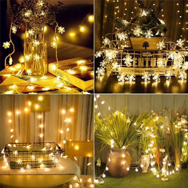 3 kpl 20LED Lumiväriä Lumikiteen Jouluvalojen Garland Fairy LED Pallolyhtyjä Ulkotilojen Juhlat Koriste Akkuvirta