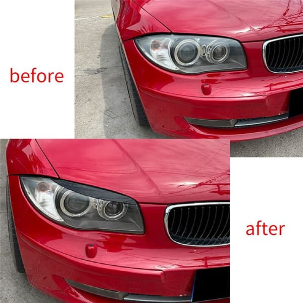 Car Gloss Black Headlight Eyebrow Cover Trim for 1 Series E81 E82 E87 E88 2008-2013 Eyelids Covers