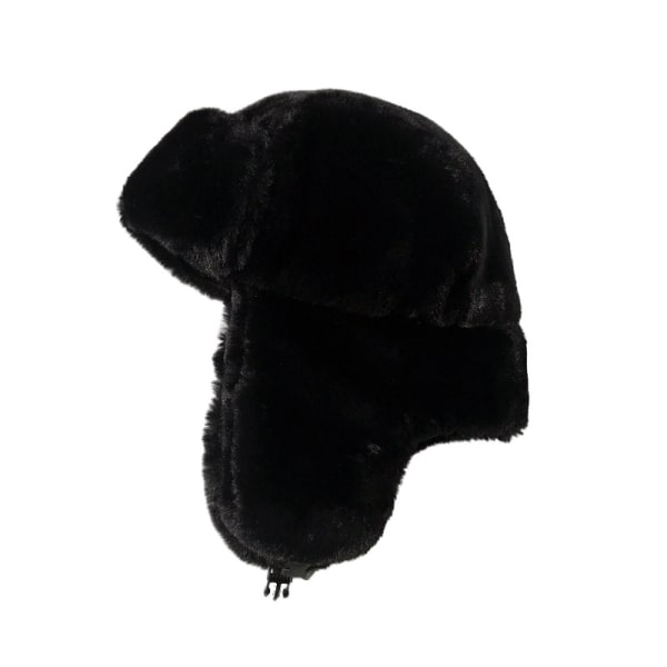 Trapperhatt för kvinnor Vinterhattar i fuskpäls Rysk hatt med spänne Trooper Varm bomberhatt Skidcykling Öronlapp Fluffig