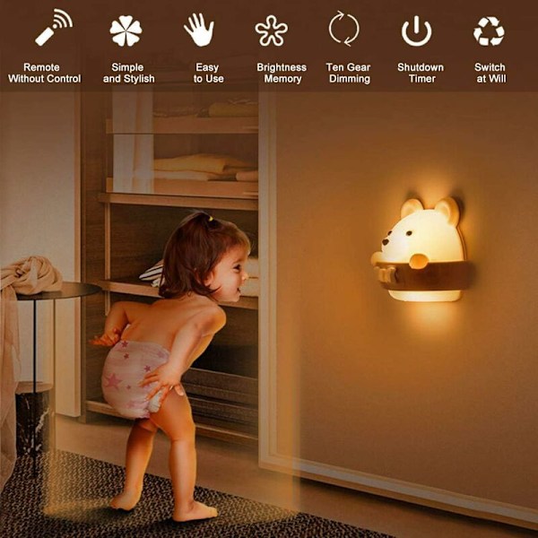Baby Natlampe, Soveværelses Natlampe, Bærbar Natlampe til Børn, Bærbar USB Opladning Natlampe Gult Lys til Læsning, Søvn og Afspænding