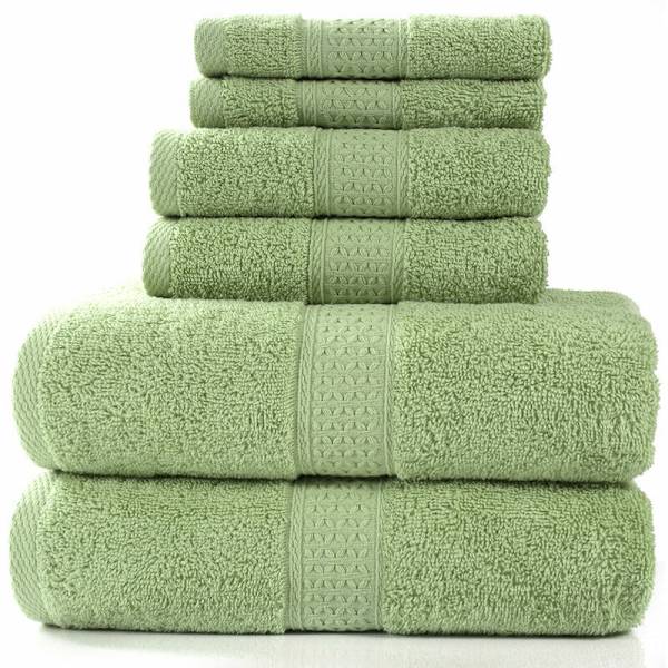 Fra Pearl Collection Håndklæder - 6-delt sæt 100% bomuld 950g/m² Håndklædesæt, 2 badehåndklæder + 2 håndklæder Willow Leaf Farve
