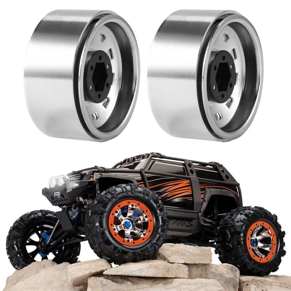 4 st 1,9 tum metallfälg med pärllås för 1/10 RC Crawler bil silver