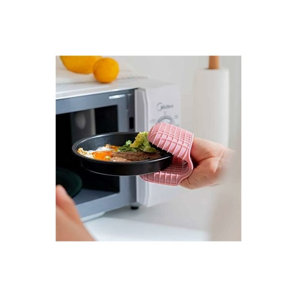 Mini Silikon Ovnshansker Sett, Isolerte Ovnshansker, Kjøkken- og Bakehansker, Beskytt Fingre, Mini Ovnshåndtak Selges i Par (Rosa)