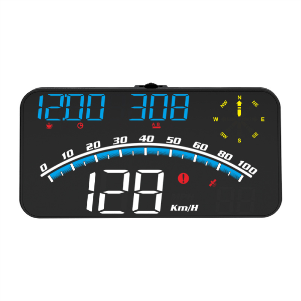 Speedometer, automatisk visning af tid og hastighed, bil head-up display, gælder for alle køretøjer