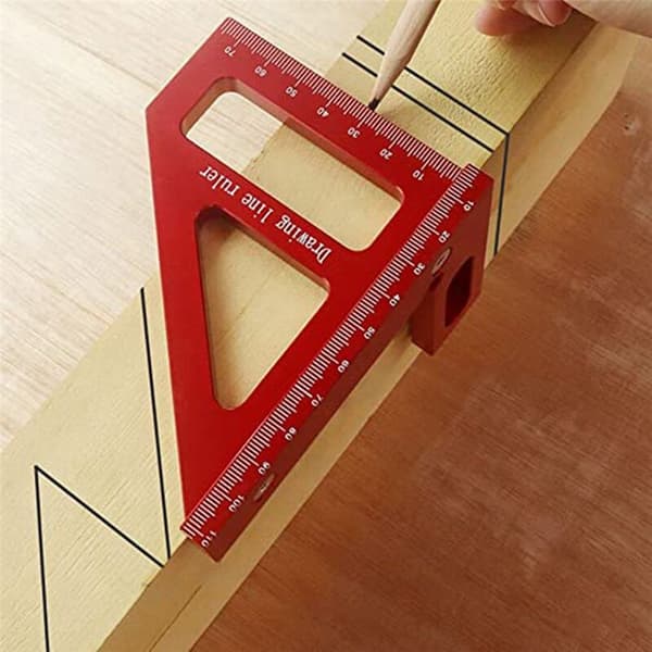 3D Multi-Angle Mätlinjal 45/90 Grader Aluminiumlegering Ritlinjal Hög Precision Layout Mätverktyg