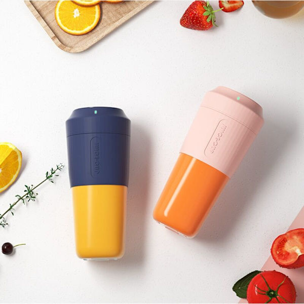 Elektrisk mixer kök juicer mixer bärbar matberedare laddning med skuren juice kraft frukt skärning, vit