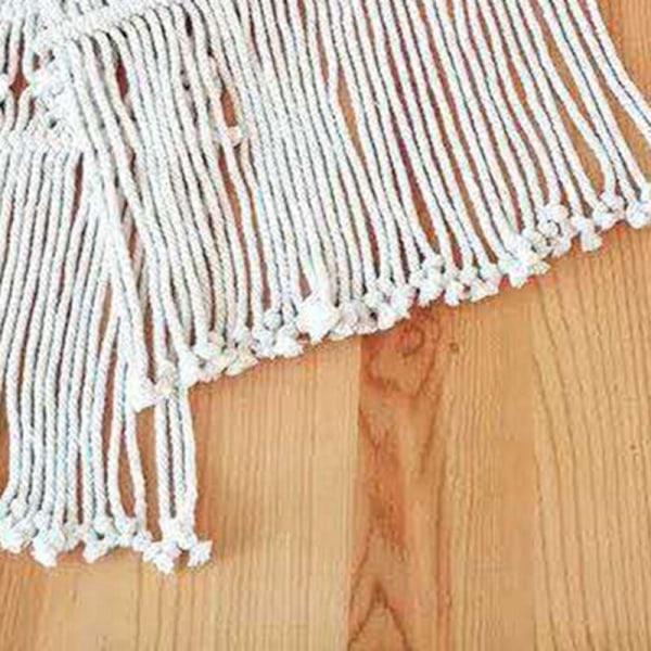 Makrame hullet ut bordløper 32X200 cm Boho bryllupsdekorasjon Nordisk stil Boho bordløper med dusker