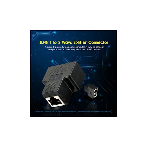 RJ45 Splitter Stikkontakter Adapter 1 til 2 Ethernet Splitter Kobling Dobbelt Stikkontakt Interface Kontakt Modulær Stik Tilslut Netværk LAN Internet Cat5 Cat