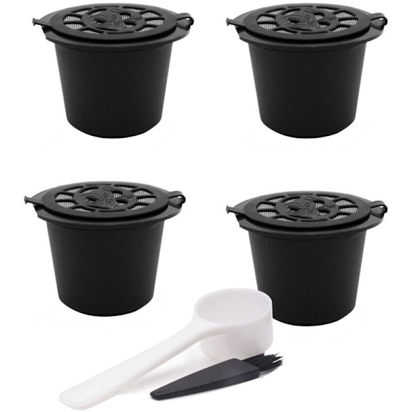 Återanvändbara Nespresso-kaffekapslar, svart, påfyllningsbara kaffekapslar, filterkaffe, artiklar - svart