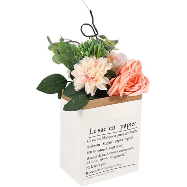 Kunstig silke brudebukett bryllupsdekor blomsteroppsats materialer planter pomponer peoner