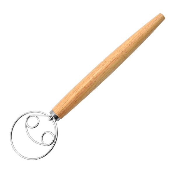 13\" Degdegvisp för Bröd, Professionell Degvisp, Mixer, Äggvisp, Trähandtag, Degvisp för Bröd, Äggvisp, Trähandtag