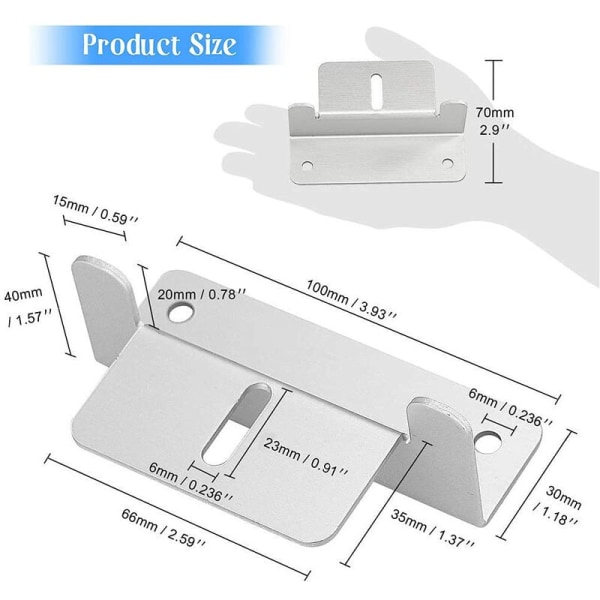 Solcelle Z-braketter Z-panelbraketter Solcellepanel Monteringstilbehør Skruer Kromlegering Solcellepanelbrakett 4stk