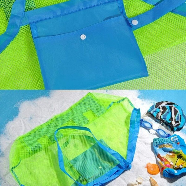 Mesh-taske til sandlegetøj Strandtaske Mesh Opbevaringstaske (Størrelse 1, 45×45cm)-Fei Yu