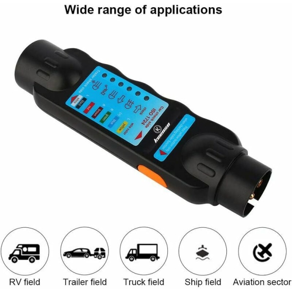Biltrailer Tester, 12V 7 Pin Trailer Test Tool Ledning Kredsløb Tester Diagnostiske Værktøjer Strømstik Stik Tester