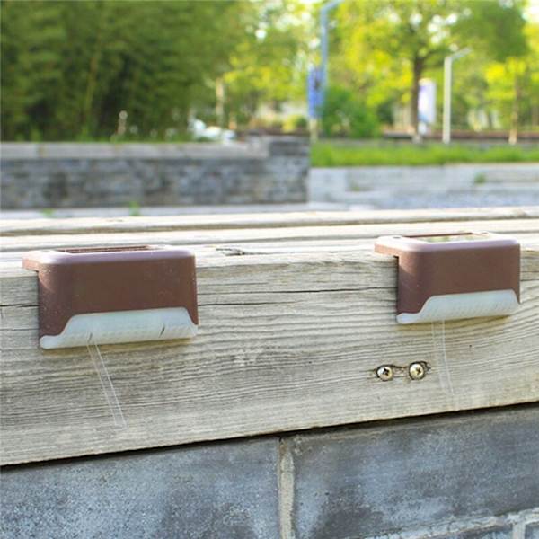 12 kpl aurinkopatiovalot vedenpitävät ulkovalot LED-aurinkovalot seinävalaisin parveke aita aurinkovalot (lämmin valkoinen)