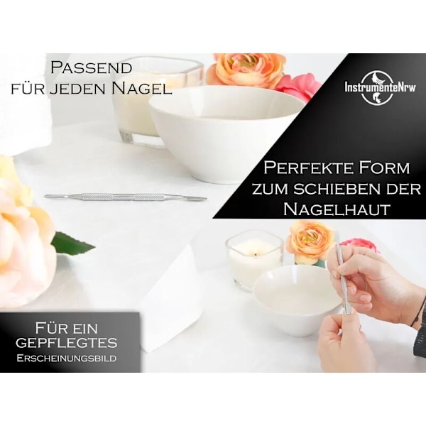 Nagelbands pusher i rostfritt stål med 2 sidor