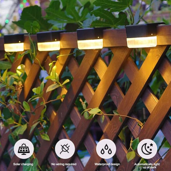 1 stk. Solcelle Dekklys Utendørs LED Trinnlys med 2 Lysmoduser Dekorative Vanntett Sol Gjerdelys for Terrasse