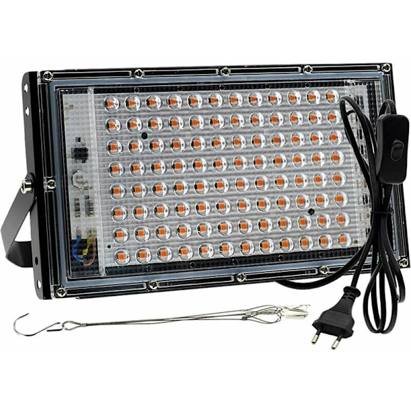 Plantelys med stativ, 96 LED-er 1 hoder Full Spectrum Innendørs Hagebruk LED-lampe, AUTO Timing - PÅ/AV Vekstlys for frøplanter/blomstring, med annonse