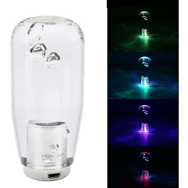10cm LED RGB-ljus Växelspaksknopp 10cm Transparent Bubbla Växelspak Inkluderar Trådadaptrar Universal