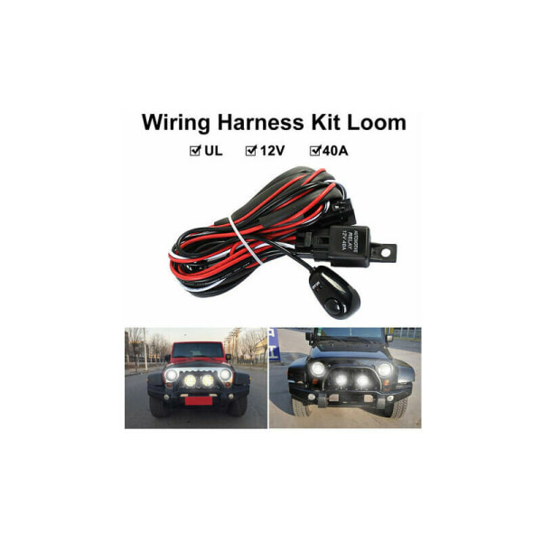 Professional Loom Wire Harness Kit for Led Work Driving Light Bar with 12V 40A Fuse Relay