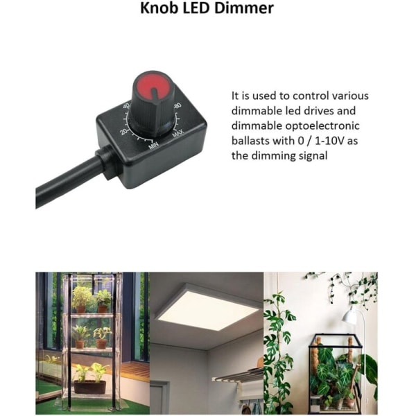 DC 0/1-10V Knob LED-dimmer, Passiv lågspännings-PWM-dimmer för 0-10V eller 1-10V dimbara elektroniska LED-drivrutiner 1 st
