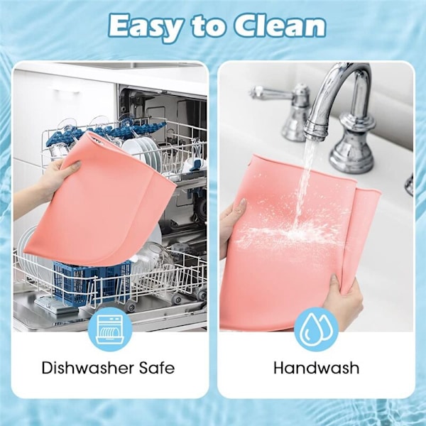 2-pack Långkokare Foder - Återanvändbar Delare Spishäll, Silikon Bakform 6 Liter (Grå + Rosa)