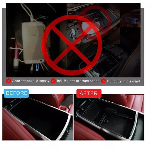 Bil Midterarmlæn Opbevaringsboks til KIA Stinger 2018 2019 2020 Central Control Armrest Box Container Auto Interiør Tilbehør