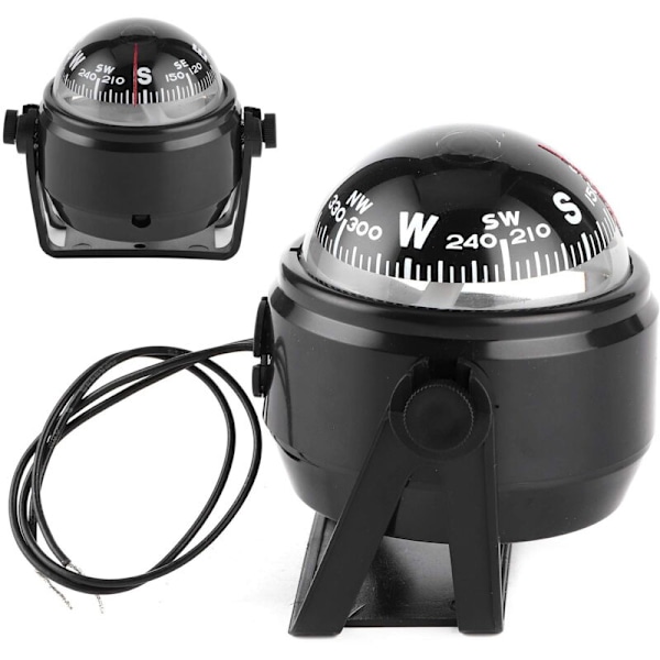 DC12V LED Elektronisk Digital Navigationskompas Yacht Båd Rat (Med Indbygget Lys) A