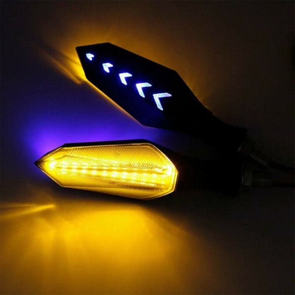 2 stk. Motorcykel 12 LED Flydende Blinklys Indikatorlampe / Blå
