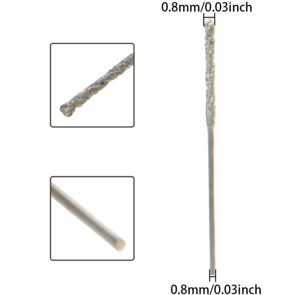 20 stk. sæt 0,8 mm belagt spids spids twist bor til glas sten fliser