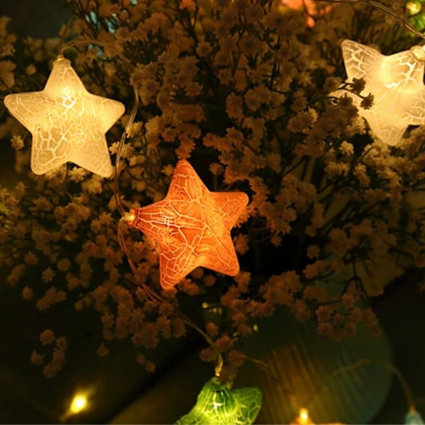 10LED Crack Fairy Star String Lights 1.5m LED-ljusslingor Jullampa Utomhus Trädgård Bröllop Semester Dekoration