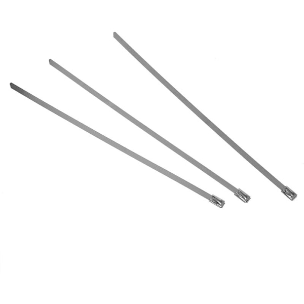 100 stk 7,9 tommers rustfritt stål metallkabelbånd sølv 4,6200 mm