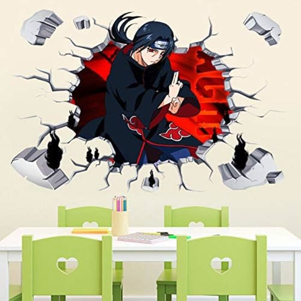 Huoneen kodin sisustus Sarjakuva seinätarra Yksiosainen 3D-näkymä Seinämaalaus Lasten Seinätarra Anime-juliste 40*60cm
