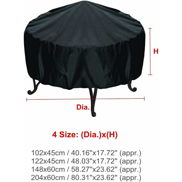 Huvudskydd för Runda Utomhuskaminer (4XL (204x60cm))