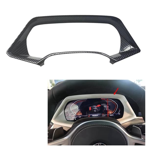 Bilfiber Interiör Instrumentbräda Mätare Display Ramskydd Trim För- X5 G05 2022