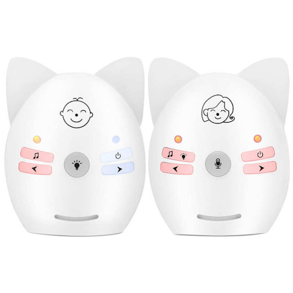 Babysitter bærbar trådløs V30 2.4GHz lydmonitor digital stemmeudsendelse dobbelt tale natlys hvid EU-stik