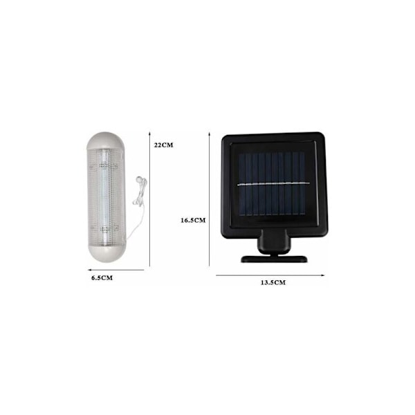 Solcellelys for hagehus, solcellebelysning for garasje, veggmontert utendørs vanntett IP55, dobbelt LED-lampe vegg nødlys for hage, utendørs, innendørs