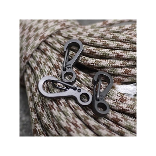 10 st/förpackning Mini SF Fjäder Ryggsäckslås Klättring Karabiner EDC Nyckelring Camping Flask Krokar Paracord Överlevnadsutrustning - Svart