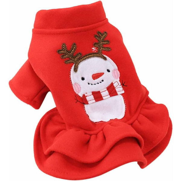 Snögubbe husdjurskläder (röd, XL) -