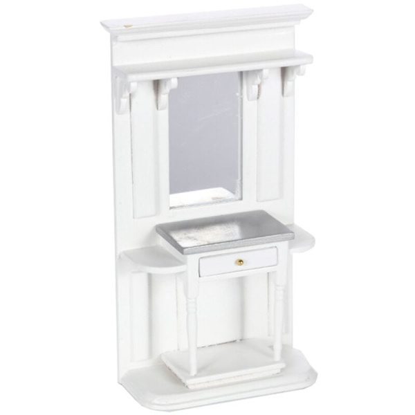 1/12 Dockhus Mini Sminkbord Möbler med Spegel Modell för Dockhus Kit Byggrum Dockor Makeup
