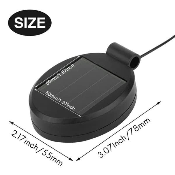 4-pakning solcelle LED-lys erstatning toppdel panel, solcellepanel lanternedeksel pære tilbehør batteriboks