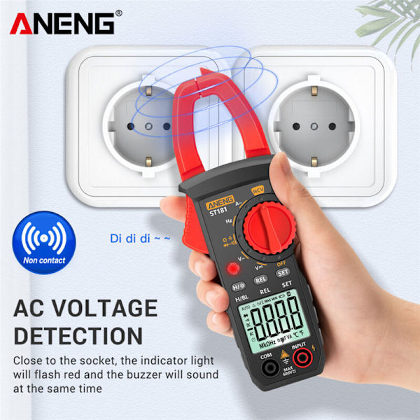 ST181 Digital Tångmätare DC/AC Ström 4000 Räkningar Multimeter Amperemeter Spänningstestare Bil Amp Hz Kapacitans