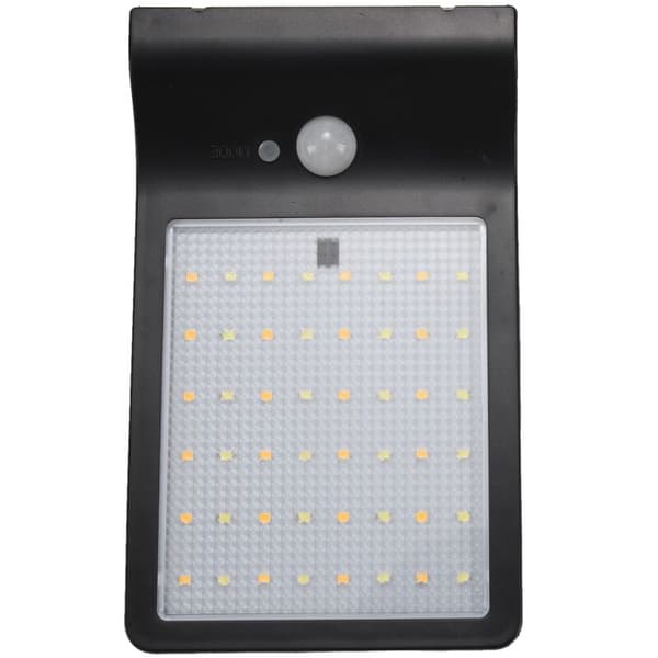 Opgraderet version, 48 LED solcellelys, farvejusterbar med controller, tre tilstande vandtætte lampelys, til udendørs, have, væg, gade, sort