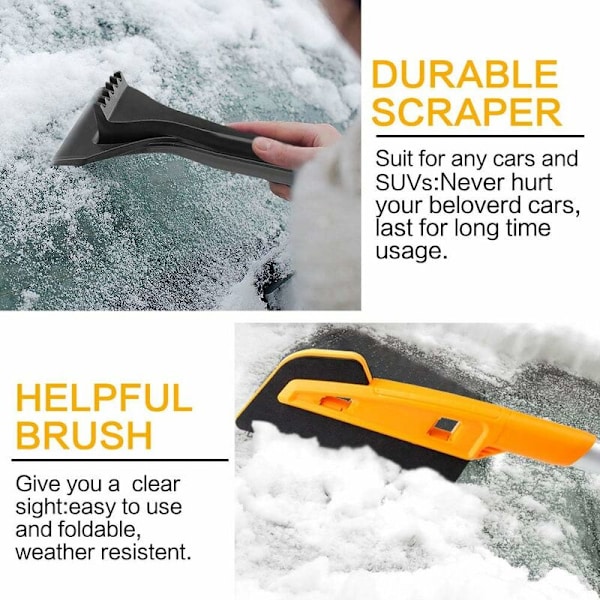 Bil Anti-Frost Isskraber med Handske Opvarmet og Vandtæt Forrude Squeegee Sneskraber Elastisk Indkapslet 2 PCS-
