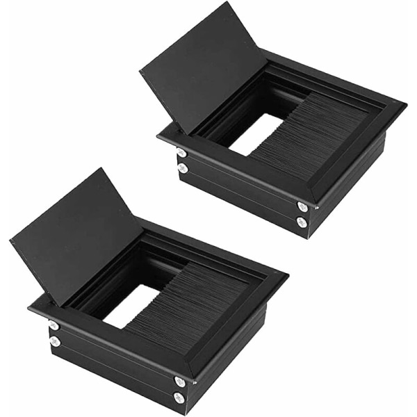 2 stk. Flush Mount Kabelforskruning, Kabelhul Dæksel Skrivebord, Computer Skrivebord Hul Dæksel, til Musikstand, Computer Skrivebord (8 x 8 cm/ 3,14 x 3,14 tommer)