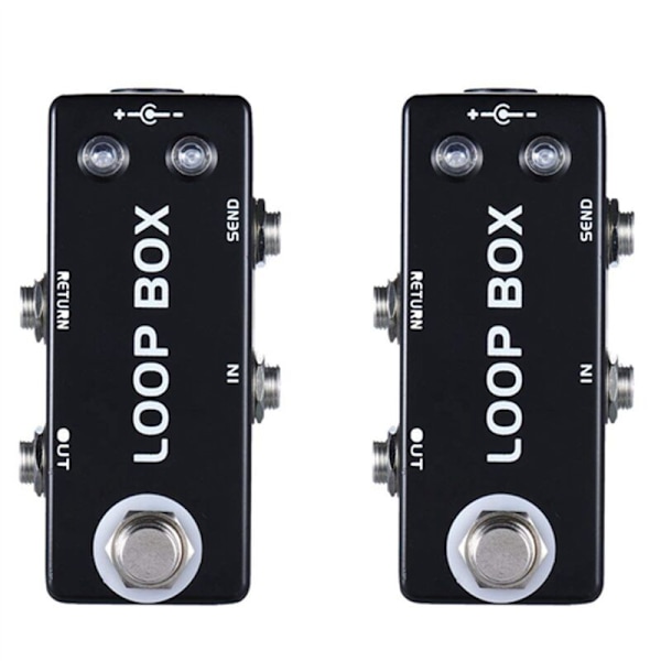 2X Mini Gitarr Effektpedal Box Cirkulationskanal Switch Pick Plug